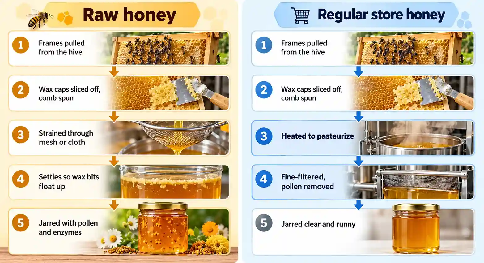 Raw Honey vs Regular Honey