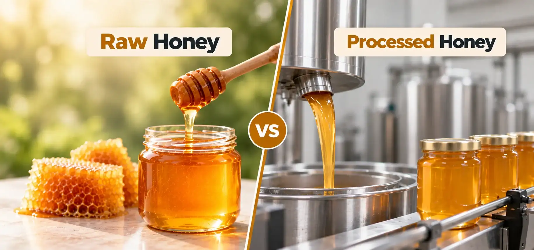 raw honey vs processed honey 